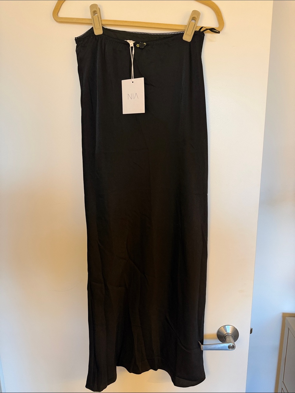 NIA Black Maxi Slip Skirt